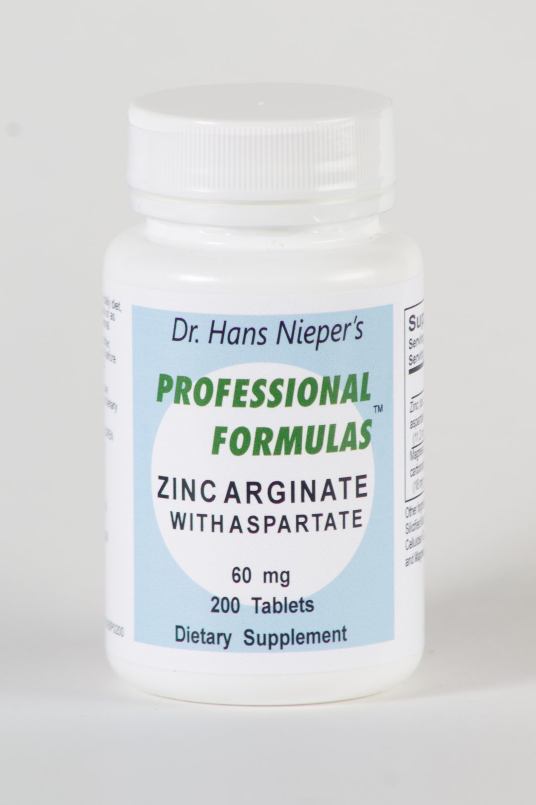 Zinc Arginate w/ aspartate Nieper Formulas formulated by Dr. Hans